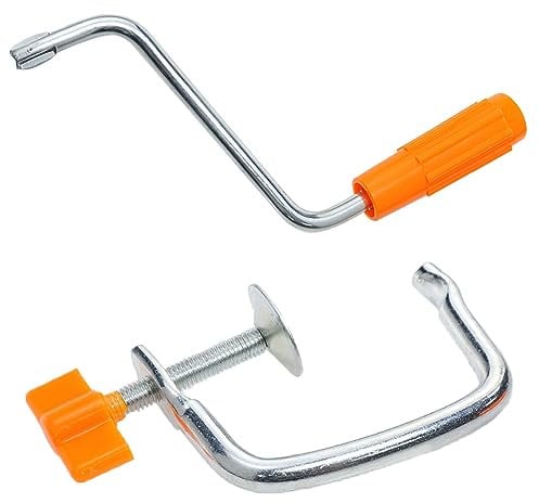 LoveIysp Pasta Machine Handle and Holding Clip - Orange - Manual - Pasta Maker Accessory - 1Set