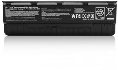 WLTree Batería A32N1405 portátil para ASUS N551 N551JX N551JK N551JM, ROG G551 G551J G551JK G551JX G551JW G551V G771 G771JM G771JW GL551 GL551J GL551JX GL771 GL771J GL771JM GL771JW Notebook Battery
