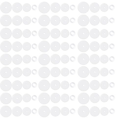 Giantree Lot de 100 disques de piercing transparents pour piercing - 3/5/7/9 mm - En silicone transparent - Pour boucles d'oreilles lourdes