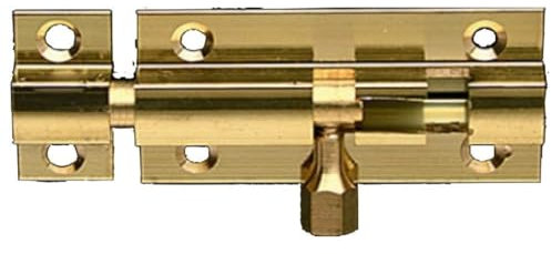 Dzina 50mm (2 Inch) Brass Door Bolt Barrel Slide Lock with Screws