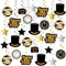30 Stück Silvester Deko 2025 Neujahr Dekoration Set Luftschlangen Gold,Happy New Year Deko für Silvester Tischfeuerwerk,2025 Silvester Party Dekorationen Zubehör Neujahr Party Fotobox Accessoires.