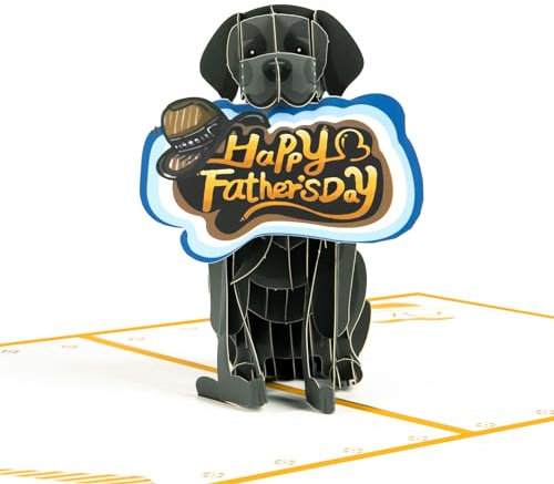GREETING ART Vatertagskarte Hund Papa | Vatertagskarte von Dog, Pop-up-Karte zum Vatertag des Hundevaters,8 x 6“- Karte für Hundevater, Geschenk zum Vatertag, einzigartige Grußkarte