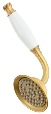 DRELD Alcachofa de ducha retro de acero inoxidable, 1 cabezal de ducha de acero inoxidable, estilo nostálgico, retro, con estilo de teléfono, color latón (color vintage)