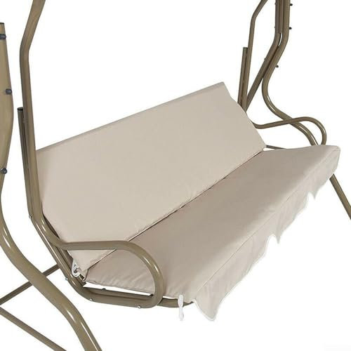 Patio Garden Swing Chair Cushion,150cm Garden Swing Seat Cover Replacement, Waterproof Fabric, Fit for 3 Seater Swing Chair(Beige)
