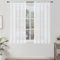 Topfinel Kitchen Curtains 48 Inch Drop, Short Net for Windows, Linen Look Rod Pocket for Living Room Bedroom Cafe, 140x122cm Pair