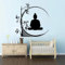 YYZOVBNN Yoga Indische Religion Buddha Bambus Pflanze Wandaufkleber Buddha Bambus Wandtattoo Schlafzimmer Wohnzimmer Vinyl Dekoration Wandkunst Aufkleber，70x70cm