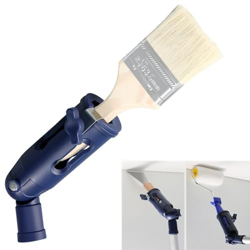 Multi-Angle Paint Brush Extender, Multi Angle Paint Brush Holder Roller Pole Adapter Paint Edger Tool, 160 Degree Rotation for Ceilings Walls