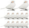 Liummrcy Christmas Decorations, Christmas Birds Ornaments With Clip Artificial Foam Birds for Xmas Tree Wreaths Decorations 12PCS White
