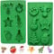 YUNYU 2Pcs Christmas Chocolate Moulds - Moose & Father Christmas Silicone Moulds for Chocolates, Candies, Jelly & Cake Decoration