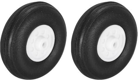 sourcing map 2 Pcs RC Airplane Wheels, 1.3 Inch OD RC Plane Parts Wheels Model Airplane Light PU Sponge Tire Tail Foam Wheel for DIY RC Model Plane Aircraft