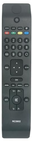 AULCMEET Telecomando,RC3902 RC3900 New Replace Universal Remote fit for Sharp Polaroid BUSH HITACHI JMB Smart TV P32LED13 DLED32165HD L42VK04U JT0132001B/01