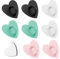 8 Pcs Phone Charm Hook, Heart Phone Holder Ring Adhesive Metal Phone Finger Grip Hook Universal Cell Phone Sticky Stand for Cell Phone Tablet DIY Hanging Supplies Accessories (Four Colors)