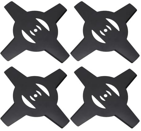 Lame de Débroussailleuse à 4 Dents, en Acier à Haute Teneur en Carbone, pour une Efficace de l'herbe, 4 Pièces