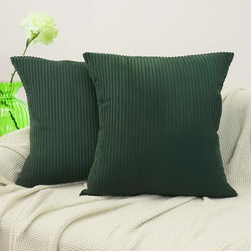 Amilian 2er Set Kissenbezug 40x40 cm - Bezüge für Sofakissen, Dekokissen, Zierkissen - Kissenhüllen 40 x 40 cm - Kissenhülle Schattenwald
