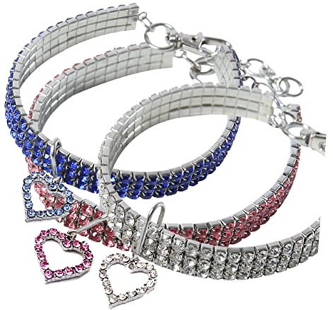 Veemoon 1stücke Herzförmiges Für Haustiere Verstellbare Hundehalskette Für Rosa Nackenband Für Valentinstag Und Besondere Anlässe s