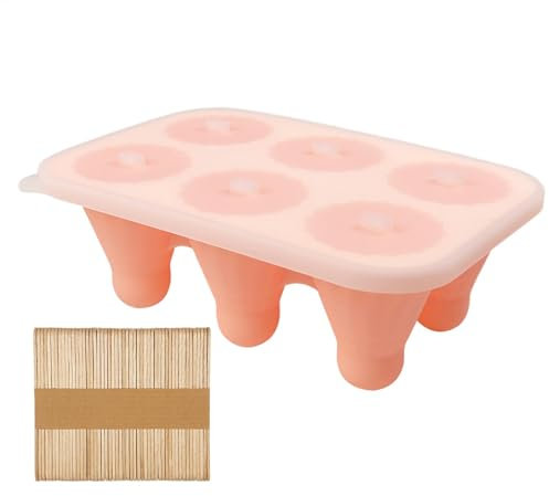 Moldes para heladeras de silicona dulce, moldes reutilizables con varilla de madera, maíz hecho en casa, fácil liberación liberación congeladora – en el mango