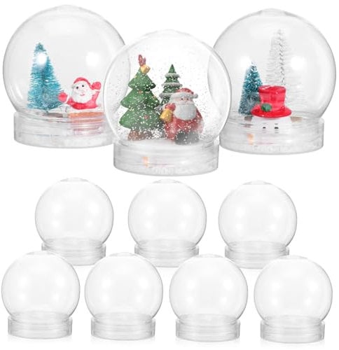 PartyKindom 10stücke Teiliges Kleine Transparente Plastik-schneekugeln Mit Abschraubbarem Verschluss Wiederverwendbar Leicht Zum Basteln Und Dekorieren Für Weihnachten Und DIY-projekte
