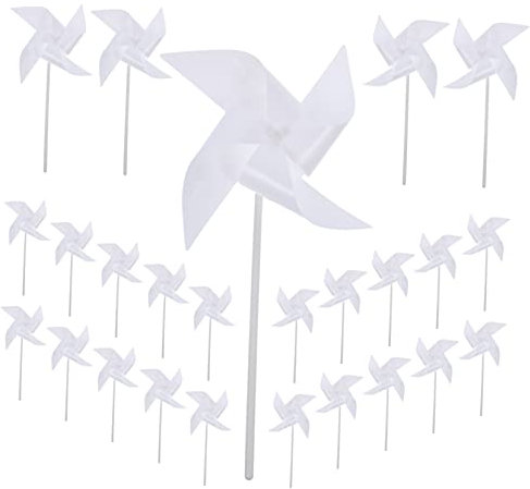 Supvox Stück Weiße Windmühle für Party leer Windradmasse DIY Windräder basteln Windmühlen selber Bauen Windradspielzeug aus Kunststoff weiße windräder selber Machen Plastik