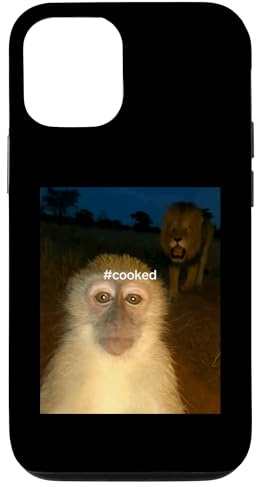 Funny monkey meme saying cooked i'm cooked meme silly Case for iPhone 12/12 Pro
