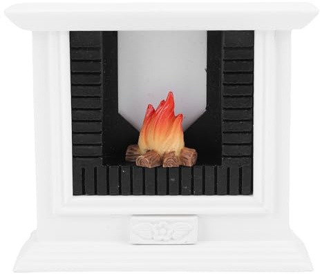 NOENNULL Decorazione per Casa delle Bambole con Caminetto in Miniatura, Mini Caminetto Bianco per Casa delle Bambole, Caminetto per Casa delle Bambole in Miniatura Accessori Realistici