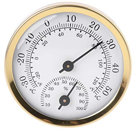 2-in-1 Temperatur- und Luftfeuchtigkeitsmesser, Analog-Hygrometer, 58 mm Durchmesser, für Schulen, Einkaufszentren, Lager, hohe Genauigkeit, Bürothermometer