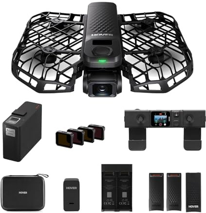 HOVERAir X1 PRO 4K Action Flying Camera, Foldable Drone with Camera with 26Mph Follow Speed, 15+ Fully Automatic Flight Modes, Fly Anywhere with OmniTerrain, SmoothCapture 2.0(Skiing Combo&Battery)