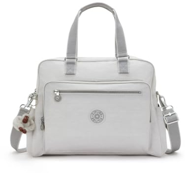 Kipling Alanna Wickeltasche aus Metall, Cool Fog, 39,5 cm L x 30,5 cm H x 6,5 cm D, Kipling Alanna Wickeltasche für Damen