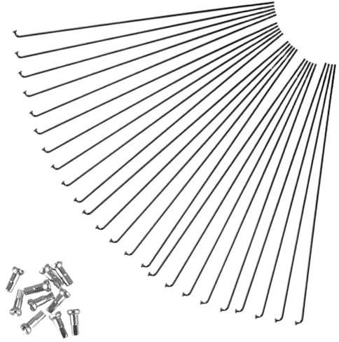 SFOIKVG Fahrradspeichen 24 stücke Fahrrad Speichen 255MM 275MM 289MM Bike Stahl SPEICHEN UND NIPPEL for Felge Größe 27,5/26 / 29 Zoll Bikes für Rad(275MM)