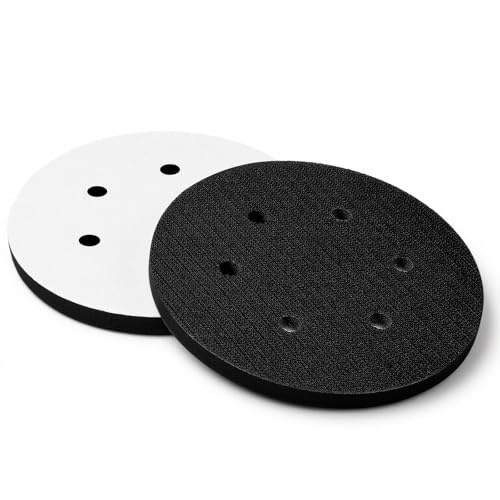 2Pcs Foam Sanding Pads, 6 6Holes Orbital Sander Pads, Professional Sponge Sand Pad for Orbital Sander Polishing