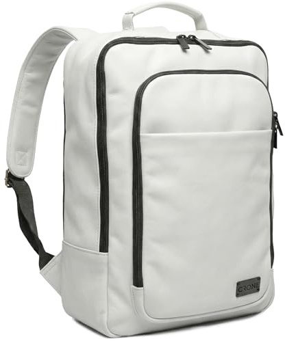 Crone Tokyo Herren Lederrucksack Echtleder, Weiß | Echtleder, Laptopfach, Business Rucksack, Daypack, Handgepäck