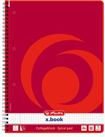 5x Collegeblock / DIN A4 / Spiralblock / kariert / 80 Blatt