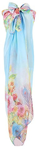 PB-SOAR XXL Damen Sarong Pareo Strandtuch Wickelrock Wickeltuch Schal Halstuch Multifunktion, weich und leicht (Hell Blau)