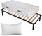 EVERGREENWEB KIT Lattenrost und Matratze 80x195 cm + Viscoschaumstoff Kissen KOSTENLOS, Orthopädische Weiße Matratze mit MASSAGEEFFEKT Bezug, Verstärkte Bettgestell Höhe 35 cm + 4 Abnehmbar Füße