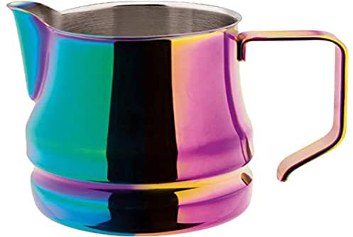 ILSA Lattiera Evolution per Cappuccino e Latte Art, Acciaio Inox 18/10, Color Arcobaleno, Tazze 3, Capacità 35 cl