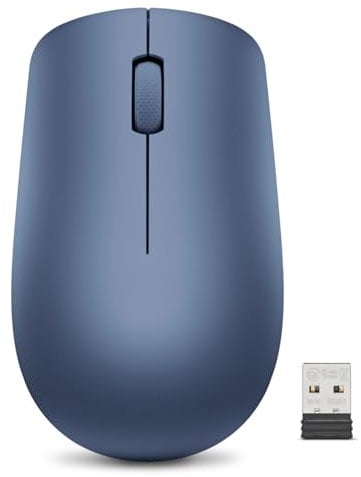 Lenovo 530 Wireless Mouse, Ambidextrous Design, Nano USB Connection, Compatible with Windows Laptops and PCs – Abyss Blue