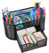 Youyijia Mesh Desk Organiser Multifunctional Metal Mesh Desk Tidy 8 Components Pen Holder with Drawer Stationary Storage Organizer for Home Office School Black