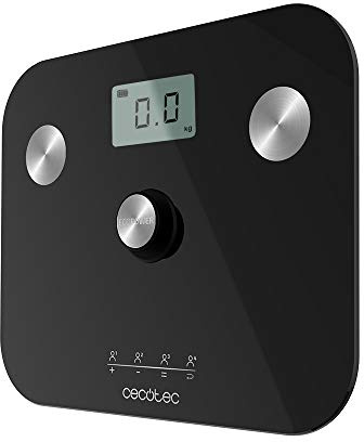 Cecotec Surface Precision EcoPower 10100 Badezimmerwaage. Mit Druckknopf, Bioimpedanzmessung, hochsicherer Oberfläche aus gehärtetem Glas und Präzisionssensoren