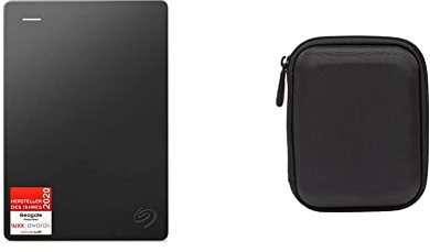 Seagate Disque Dur Externe HDD 5 To, USB 3.0 pour PC et Mac (STGX5000400) & Amazon Basics Étui pour Disque Dur My Passport Essentiel Noir