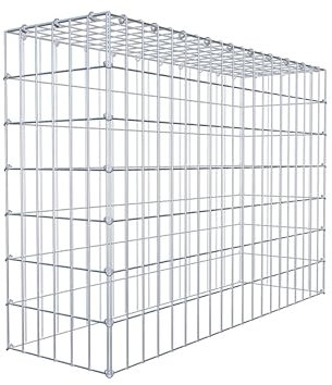 GABIONA Gabione zur Erweiterung (L x H x T cm: 100 × 70 × 30) – Steinkorb aus 4 mm Draht, C-Ring Verschluss mit Gratis-Zange – für Erweiterung in der Höhe, ohne Bodengitter – Gabionenzaun