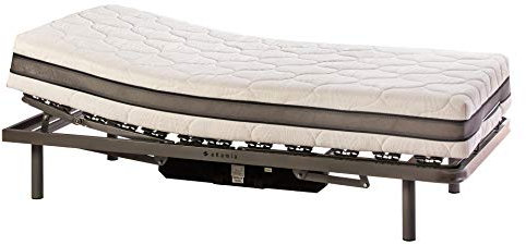 ekamia - ERIS Cama Articulada Eléctrica + Colchón Hapi - 135cm x 190cm, Mando con Cable