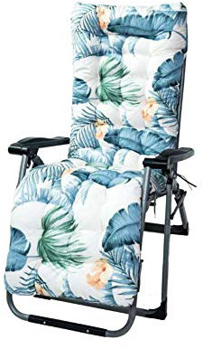 DAIHAN Auflage Für Deckchair Liege-Stuhl Polster Auflagen Für Gartenliegen Sonnenliege Kissen Mit rutschfeste Taschen Sitzkissen Auflage Sitzpolster,2,170x53x8cm