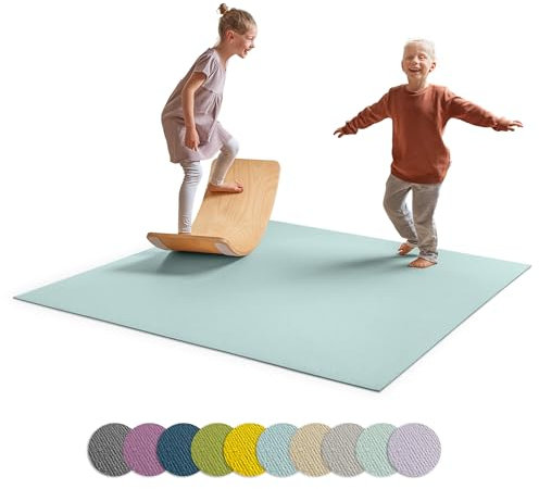 Ehrenkind® Made in Germany Anti-Rutsch Krabbelmatte Oeko-Tex Matten | Spielmatte Baby | Größe 160x160cm NEBELBLAU