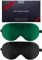 Masque de sommeil en soie, lot de 2 masques pour les yeux en soie de mûrier avec sangle réglable, bandeau d'aide au sommeil pour la sieste, cache-ombre pour les yeux BeeVines, 100% bloque la lumière