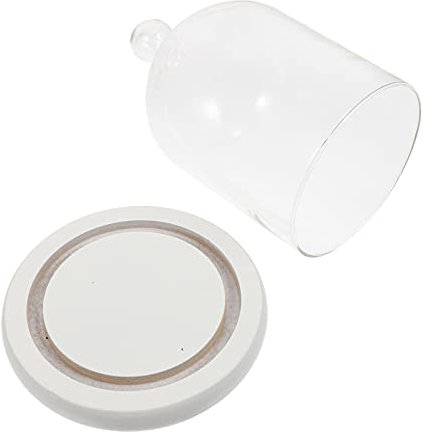 BESPORTBLE Glas Kuppel Glocke Glashaube Kugel Deko Glasglocke Glaskuppel mit Holzboden Kuchenglocke Holz Kuchenst?nder K?seglocke Lebensmittel Abhaube für Hochzeit Ostern Party Dekoration