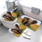 AOLIGL Badematte Elefanten Tiere Badematten Set rutschfest Waschbar Badgarnitur 3teilig - WC Deckelbezug U-förmigen Contour Badezimmerteppich Matte Flauschige Mikrofaser