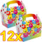 12x Geschenkboxen * LACHGESICHTER * für Mitgebsel zum Kindergeburtstag | Mitgebselbox aus Pappe | 12 Partybox mit Tragegriff | Partytüten Lustige Lachgesichter Smile