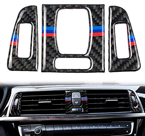 JORAsa A/C Outlet Vent Trim Carbon Fiber Car Center Console Air Conditioning Outlet Rahmenabdeckung für BMW 3er 4er F30 F31