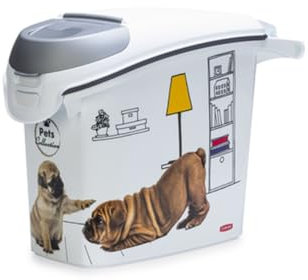 Keter Curver Contenitore Porta Crocchette per Cani, Chiusura Ermetica, Dotato di Ruote, 6 Kg/15 L, 23x50x36H cm