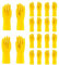 HOMESHOPA Household Rubber Gloves, Large 10 Pairs Yellow Cleaning Washing Up Gloves, Non Slip Kitchen Dishwashing Gloves with Cotton Lining, Flexible Long Sleeves Reusable Waterproof Latex Gloves