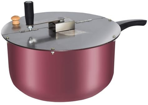 BURLOE Popcorn Maschine Familie, Popcorntopf Mit Handkurbel Verdicktem Rührstab Teflon Antihaft Innen Anti Verbrühungs Griff Universal Für Gas Induktionsherd,1